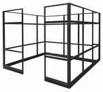 9' x 9' x 7'H Clear Glass Modular Office w/ Black Frame - Starter Cubicle