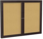 Aluminum Frame Cork Bulletin Board - 48&quot X 36&quot 2 Door
