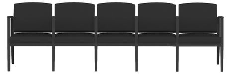 Amherst 5-Seater w/Center Arms in Upgrade Fabric or Healthcare Vinyl