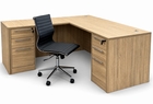 Beaumont Executive L-Shaped Desk w/6 Drawers - 71&quotW x 71&quotD