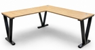 71&quot Beaumont Steel V-Leg Rectangular Front Small Office L-Shaped Desk