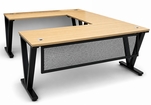 Beaumont Steel V-Leg Rectangular Front U-Shaped Desk