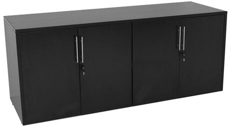 Black 4-Door Locking Storage Credenza