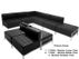 Black Tufted Modular 3-Seat Sofa