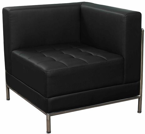Black Tufted Modular Corner Chair