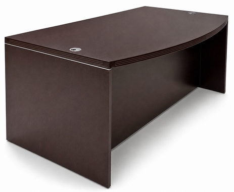 Mocha Bow Front Conference Desk w/6 Drawers