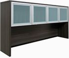 Charcoal 71&quot Glass Door Hutch
