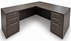 Charcoal L-Shaped Rectangular Executive Desk w/6 Drawers