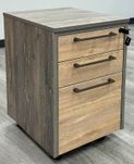 Desert Oak & Smoked Timber Mobile File Cabinet