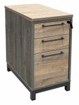 Desert Oak & Smoked Timber Freestanding Box/Box/File Pedestal