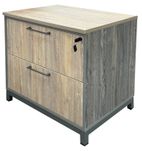 Desert Oak & Smoked Timber 32&quot 2-Drawer Lateral File