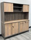 Desert Oak & Smoked Timber 63&quot Storage Credenza with Hutch