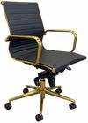 Gold Series Modern Classic Black Leather Mid Back Office Chair