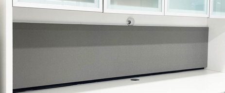 Gray Fabric Tackboard for Storage Hutch