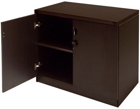 Mocha 2-Door Locking Storage Cabinet