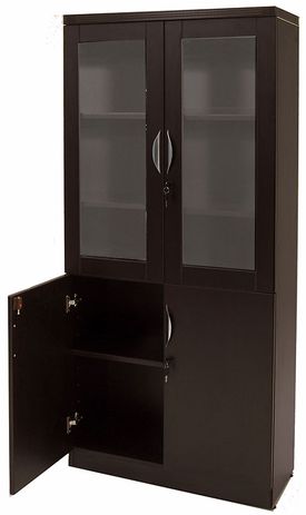 Mocha Glass Door Wall Unit