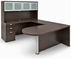Mocha Peninsula U-Shaped Workstation w/Hutch