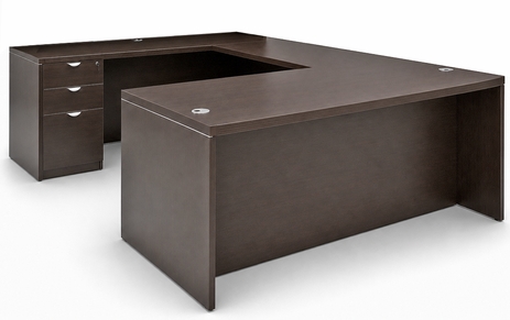 Mocha Laminate Straight Front U-Workstation