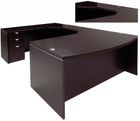 Mocha Conference U-Shaped Workstation w/Curved Bridge