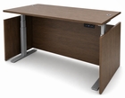 Modern Walnut Adjustable Height Rectangular Front Desk