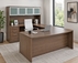 Modern Walnut Rectangular Executive Desk w/6 Drawers