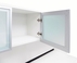 Pneumatic Lift Height Adjustable Managers U-Desk w/Hutch in White