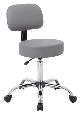 Vinyl Doctor's Stool w/Backrest & 21