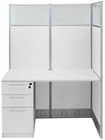 48&quotW x 24&quotD x 67&quotH White Laminate Washable Add-On Cubicle