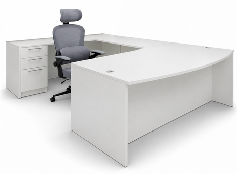 White U-Shaped Workstation 