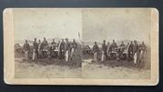 Outstanding Eadweard Muybridge Stereoview of the 4th US Artillery practicing at the Presidio California- early 1870's.