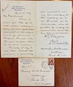 Letter- Secretary of War will present Benjamin Grierson's application become a Brig. General!