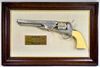 FRANKLIN MINT GENERAL CUSTER REVOLVER-REPLICA GUN WITH WALL DISPLAY
