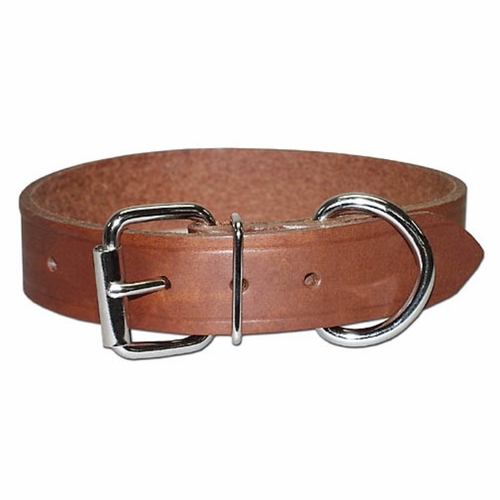 1-1/4 inch wide Leather Dog Collar