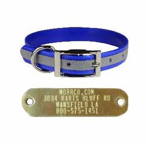 1 inch wide Reflective Sunglo Collar with Name Plate