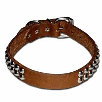 2 Row Cone Studded Leather Collar