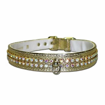 2 Row Rhinestone Vinyl Collars 3/4 in wide