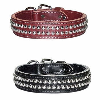  Dome Stud Leather Dog Collar
