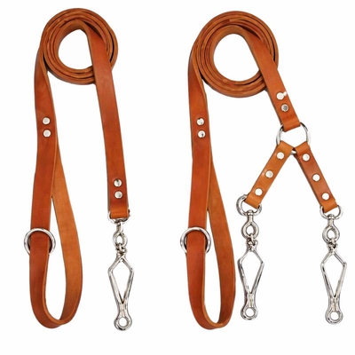French Snap Leather Dog Leads