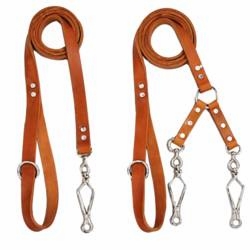 French Snap Leather Dog Leads