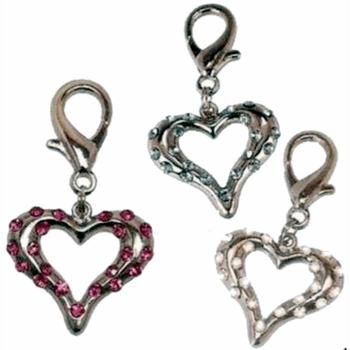 Glittering Heart Charms