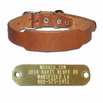 Leather Collar with Name Plate for Beagles