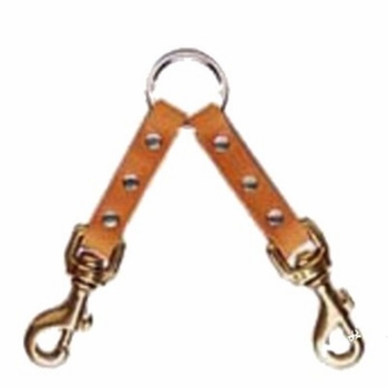 Leather Couplet with 2 Brass Bolt Snaps