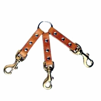 Leather Couplet with 3 Brass Bolt Snaps