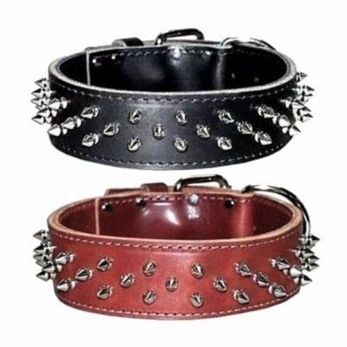 Leather Spike Collar 2 inches wide