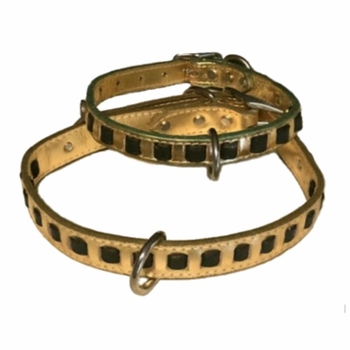 Louisiana Black and Gold Dog Collar with Fleur de Lis 