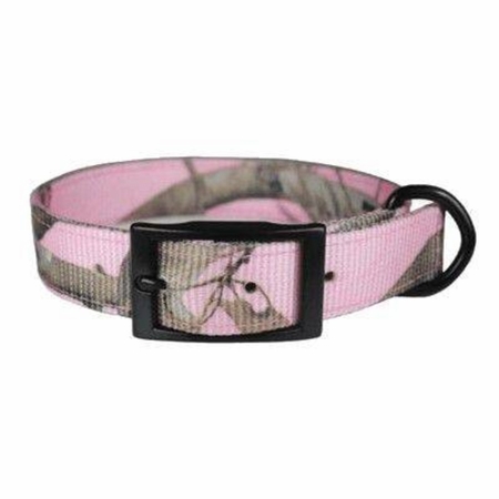Pink Nylon Camo Dog Collar 1 in wide