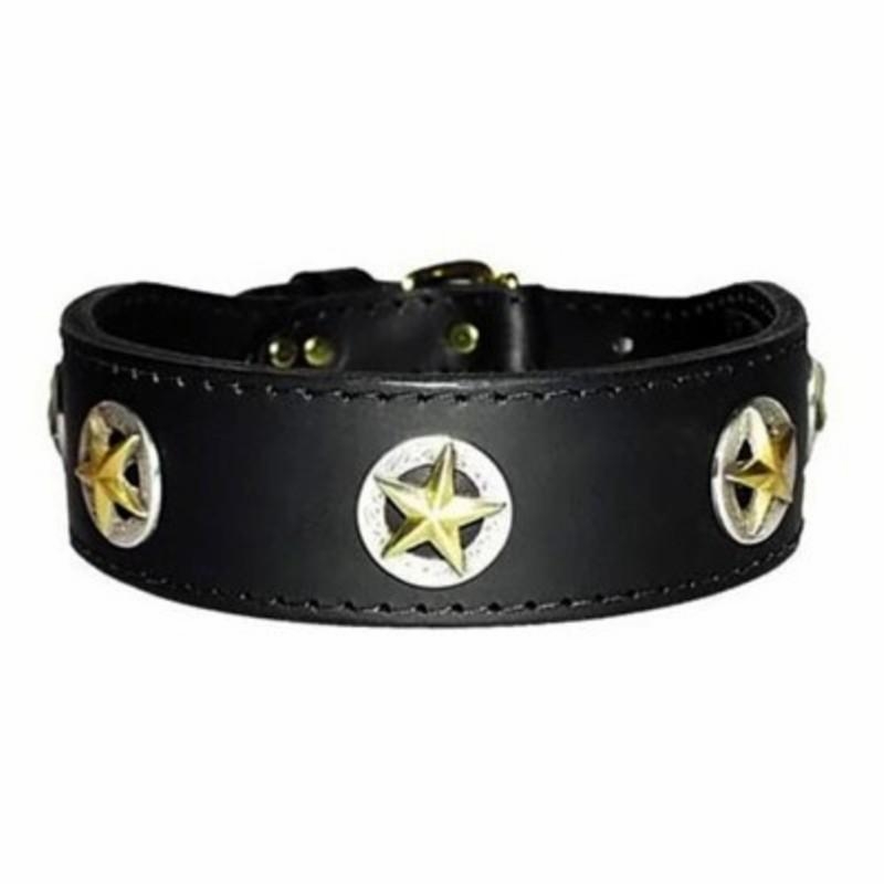 Texas Star Leather Dog Collar