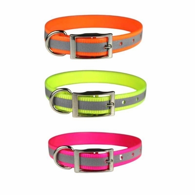 Reflective Stripe Dog Collar 1 inch wide
