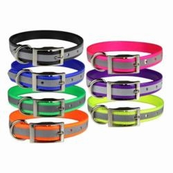 Reflective Stripe Dog Collar 1 inch wide