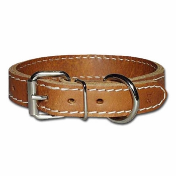 Regular Two Ply Leather Dog Collar 1 Inch Wide
